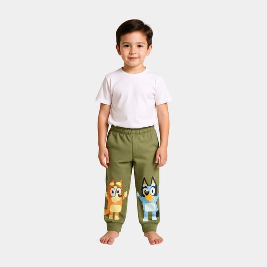 Boys Cotton Trousers – Bluey Cartoon Print