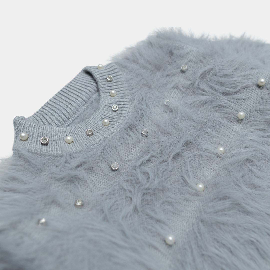 Soft Blue Fuzzy Pajama Set for Girls - Soft & Warmy