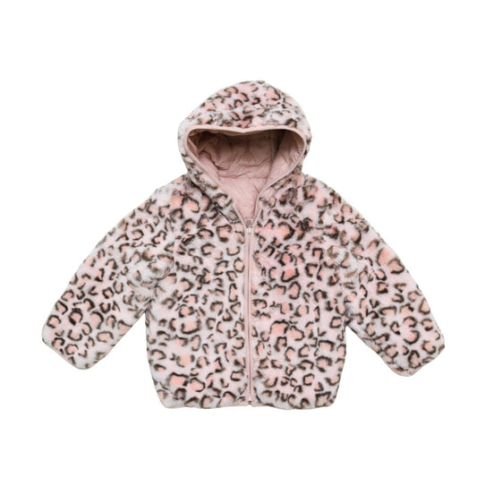 Girls Reversible Faux Fur Winter Jacket