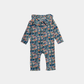 Baby Unisex UPF Sun‑Safe Sleepsuit – Blue Floral Pattern, Full Sleeve - KIDKO