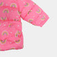 Girls Pink Rainbow Puffer Jacket with Soft Inner Lining