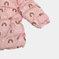 Girls Pink Rainbow Puffer Jacket with Hood & Soft Inner Lining