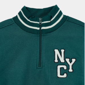 Boys Green NYC Quarter-Zip Sweatshirt