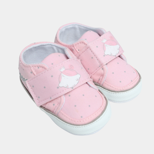 Baby Rose Pink Non-Walker Shoes - Print