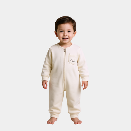 Baby Unisex Sleepsuit – Cream Ivory Sleep & Play