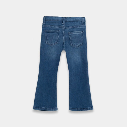 Girls Blue Bell‑Bottom Denim Jeans - KIDKO