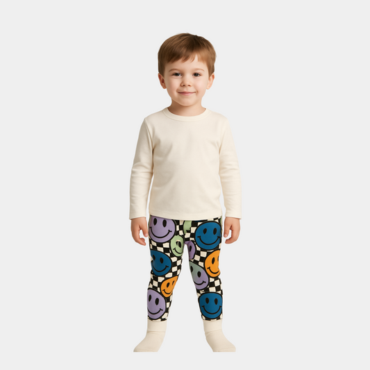 Boys Smiley Printed Trouser – Multicolor