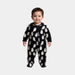 Baby Unisex Sleepsuit – Black with Ghost Print
