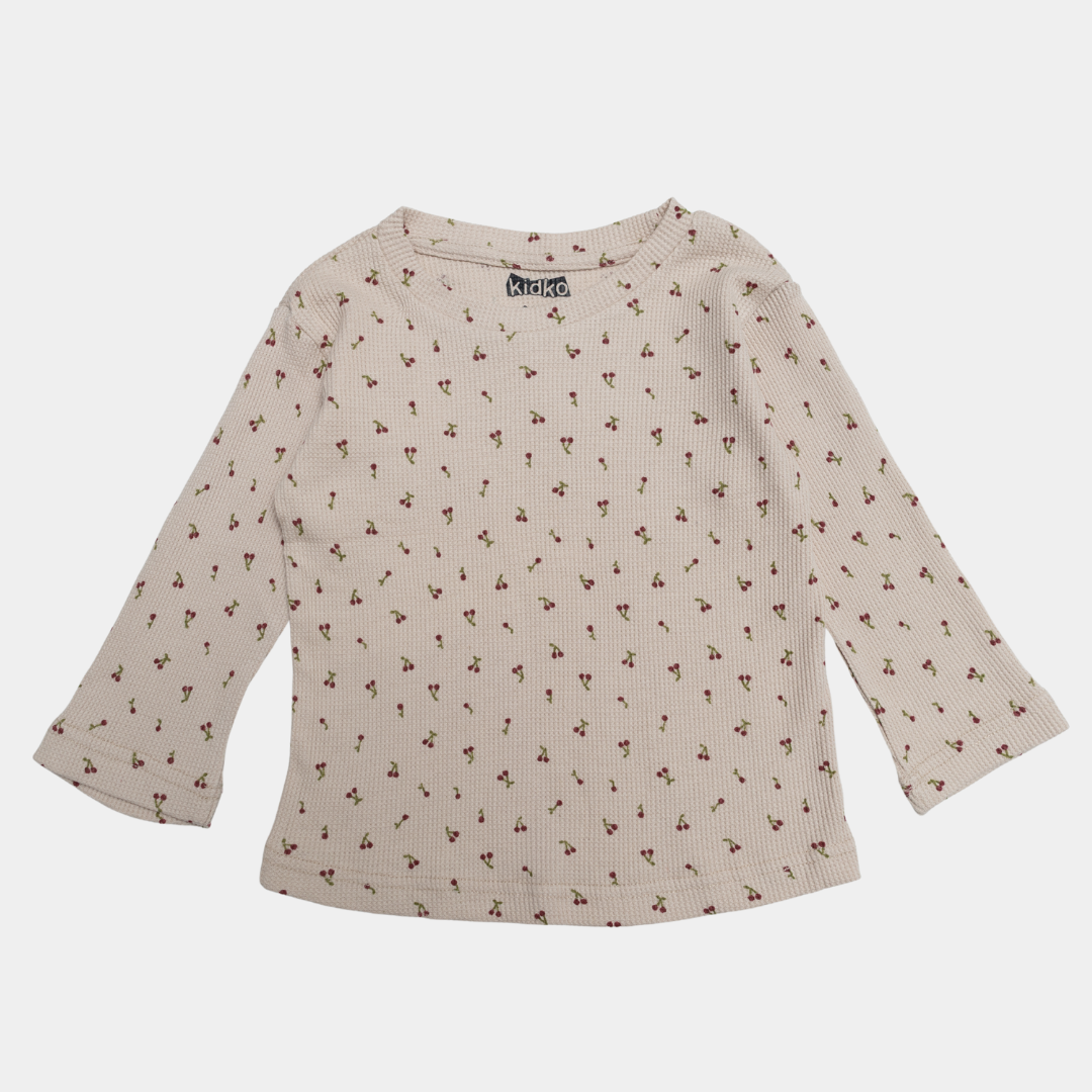 Soft Beige Printed NIght Suit for Girls