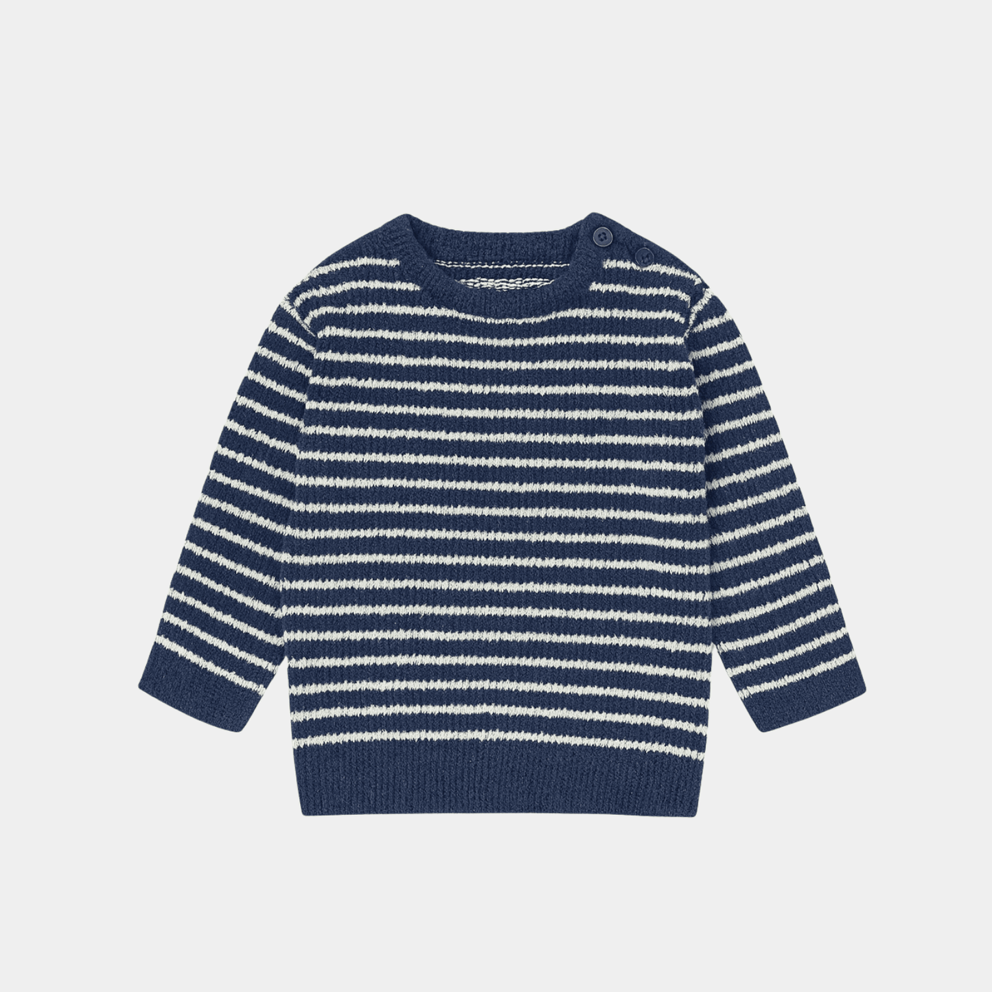 Boys Striped Sweater – Dark Blue and White - KIDKO