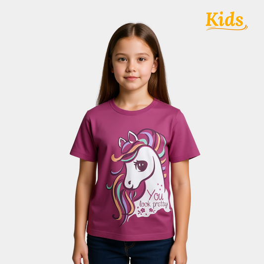 Full-Sleeves Unicorn Print Shirt – “You Look Pretty” Design