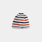Boys Beanie Cap - White with Red & Blue Stripes - KIDKO
