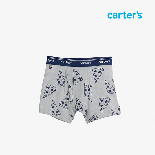 Boys’ Pizza Print Boxer Briefs – Heather Grey