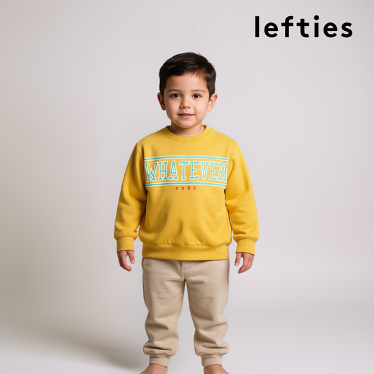 Boys Tracksuit Set – Yellow Sweatshirt & Dark Gray Trouser