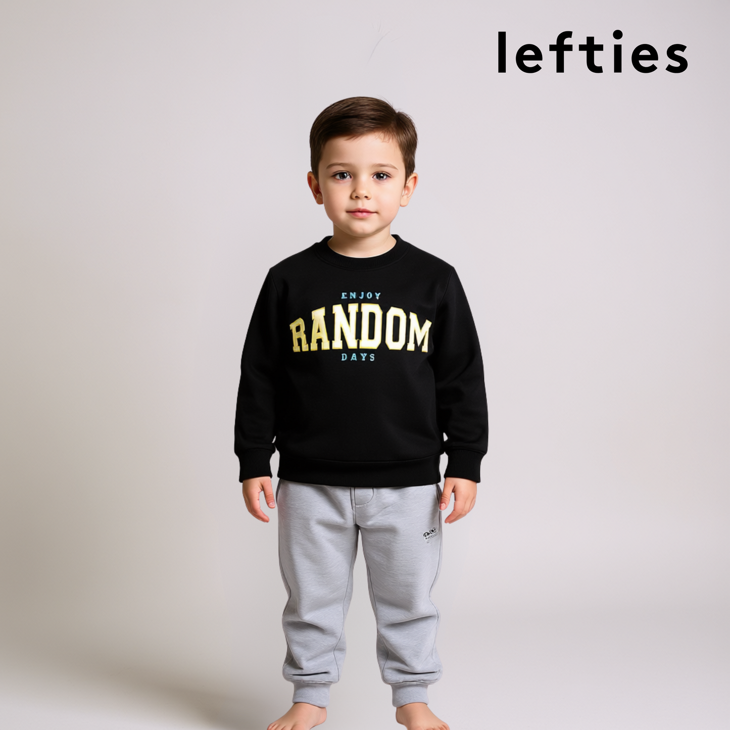 Boys Full Tracksuit Set – Black and Gray
