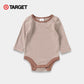 Baby Boys’ Organic Cotton Bodysuit – Brown & White Stripes - KIDKO