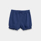 Baby Girls Organic Cotton Ruffle Shorts - True Navy Color - KIDKO