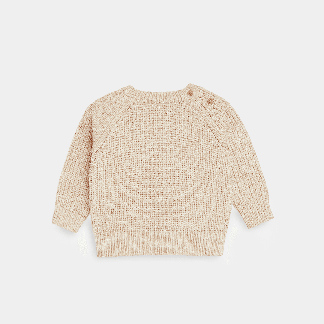 Toddler Knitted Sweater - Vanilla Fleck - KIDKO