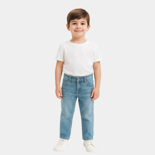 Boys Straight Jeans - Blue Color