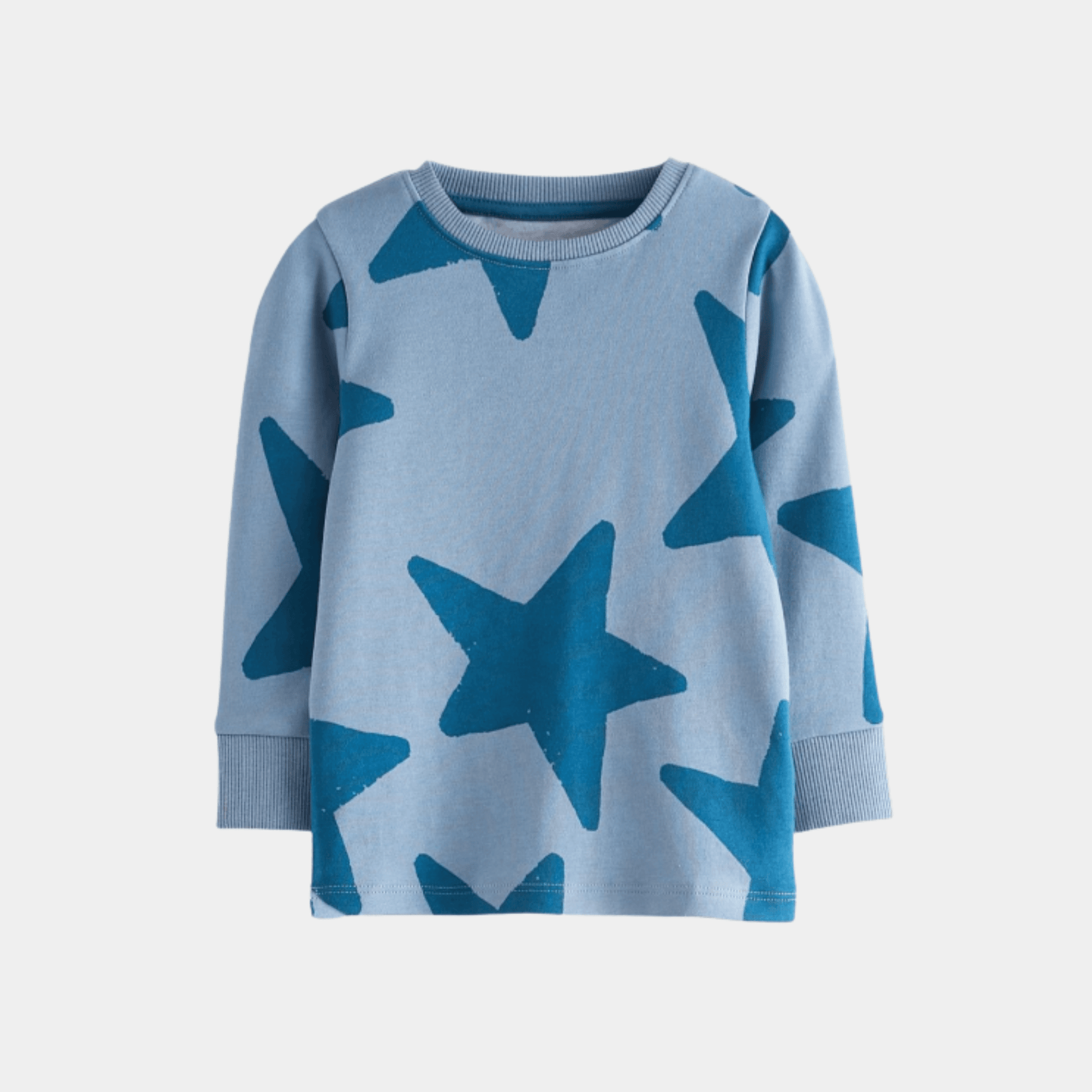 Boys Full Sleeve Shirt – Light Blue with Star Print - KIDKO