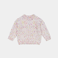 Girls Chenille Sweater – White Multi-Colored - KIDKO