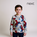 Boys Full Sleeve Spider‑Man Shirt – Gray Graphic