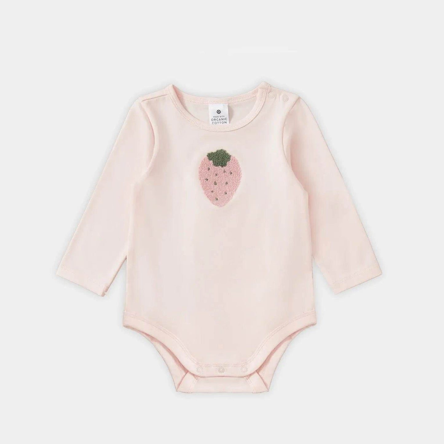 Baby Girls’ Organic Cotton Bodysuit – Strawberry boucle print - KIDKO