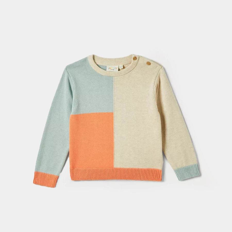 Boys Crew Neck Sweater – Multi Colour block - KIDKO