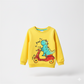 Kids Yellow Dino Scooter Sweatshirt