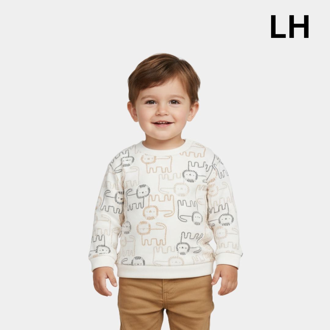 Kids Cotton Sweatshirt – Cat Print