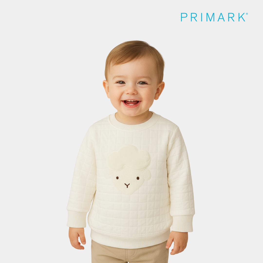 Cream Lamb Quilt Sweatshirt