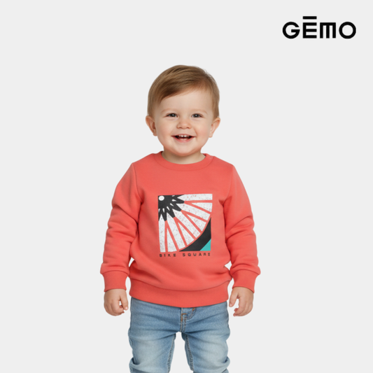 Boys Coral Graphic Bike Print Sweatshirt