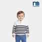 Boys Half-Zip Knitted Jumper - White with Blue Stripes