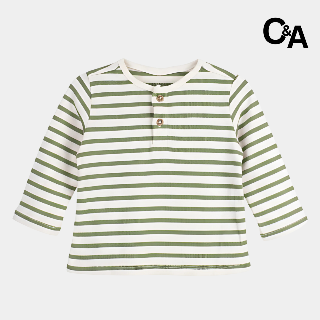 Full Sleeves Green Striped Shirt with Pocket