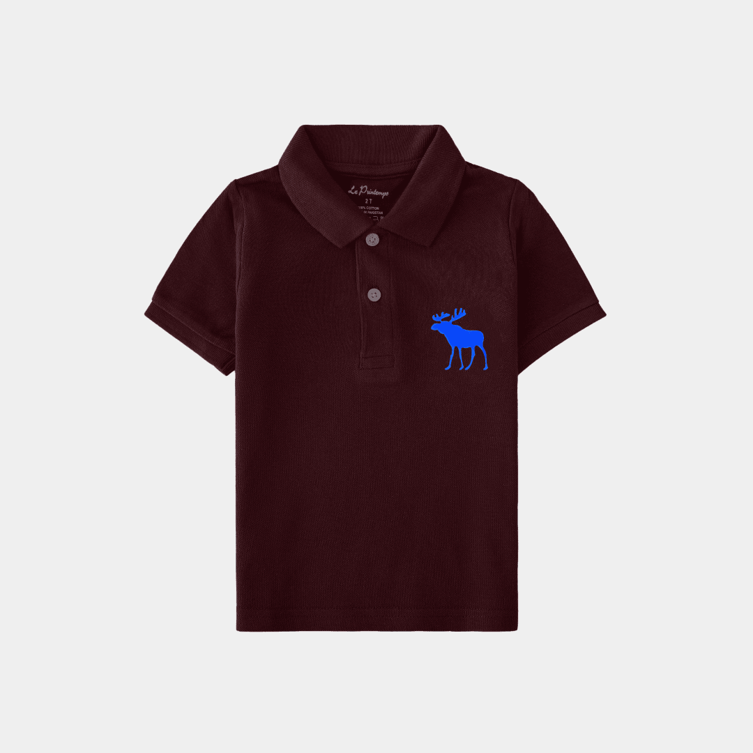 Boys Mehroon Polo Shirt - Reindeer - KIDKO