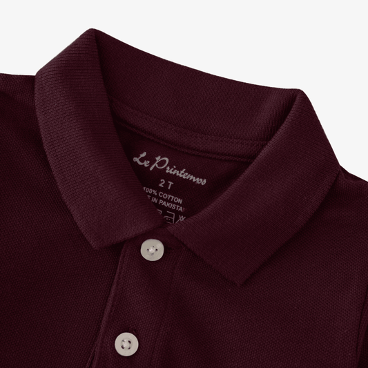 Boys Mehroon Polo Shirt - Reindeer - KIDKO