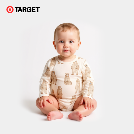 Baby Organic Cotton Bodysuit – Skin Bear Print