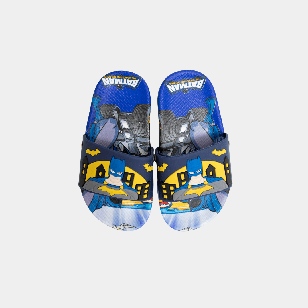 Boys Batman Slippers – Blue and Black - KIDKO