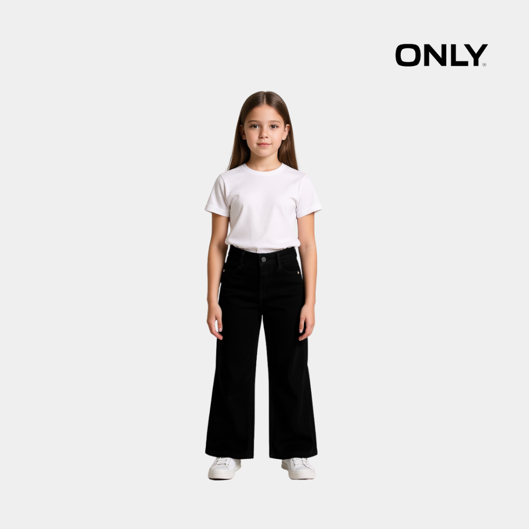 Girls Loose Fit Jeans - Jet Black Color