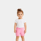 Baby Girls Cotton Shorts - Light Pink Color