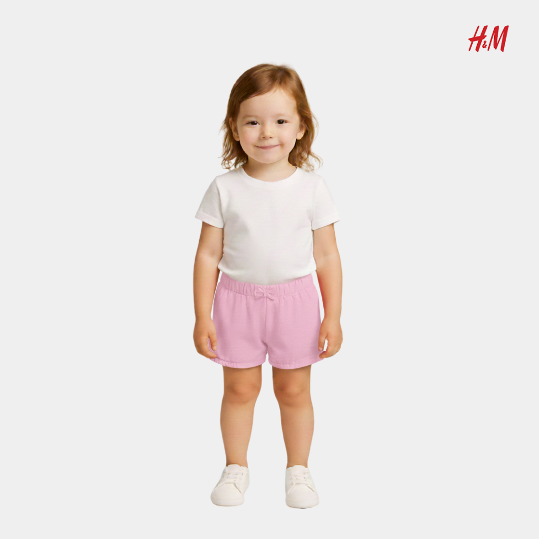 Baby Girls Snap Shorts - Baby Pink Color