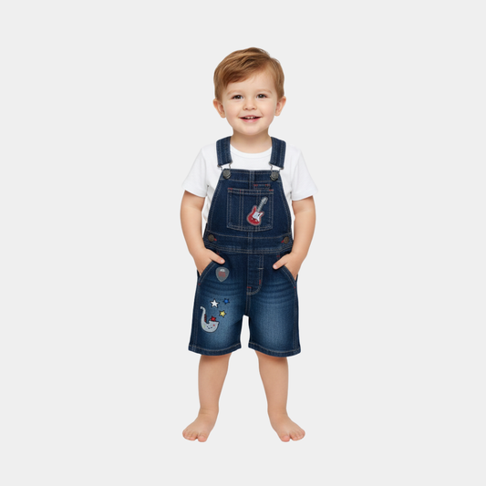 Boys Denim Dungaree - Denim Blue