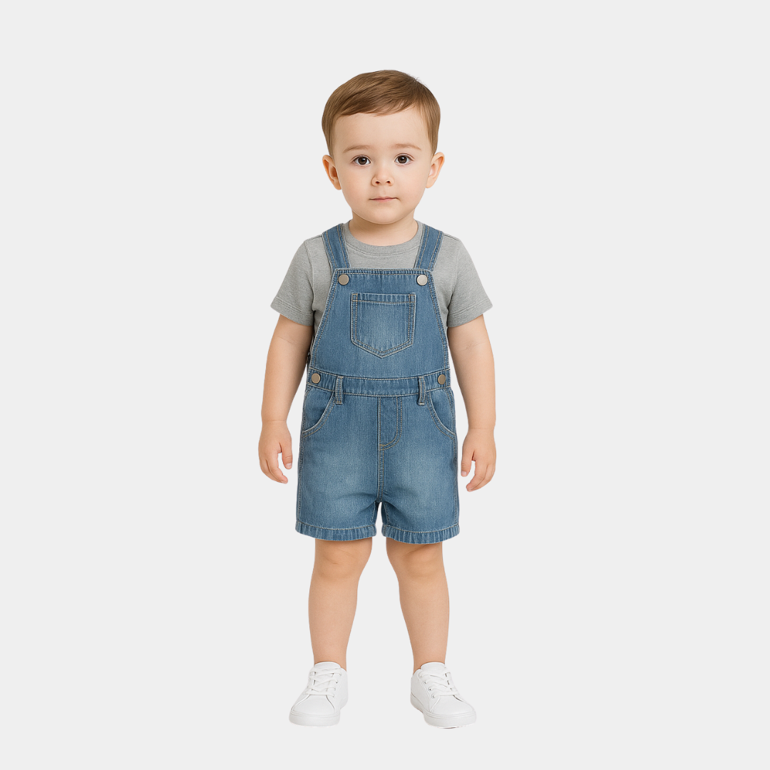 Boys Strappy Denim Dungarees – Blue