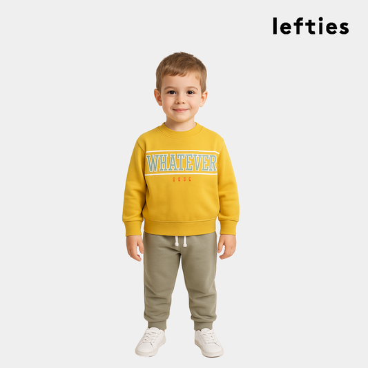 Boys Tracksuit Set – Yellow Sweatshirt & Dark Gray Trouser