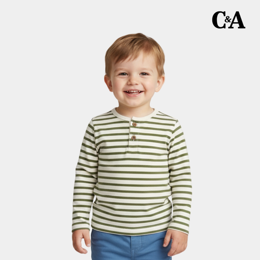 Full Sleeves Green Striped Shirt