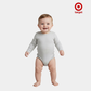 Baby Organic Cotton Bodysuit –  Gray
