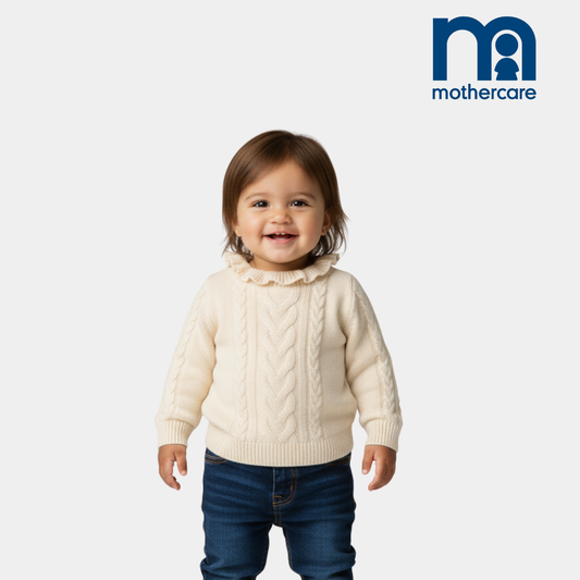Baby Girl Knitted Sweater – Cream