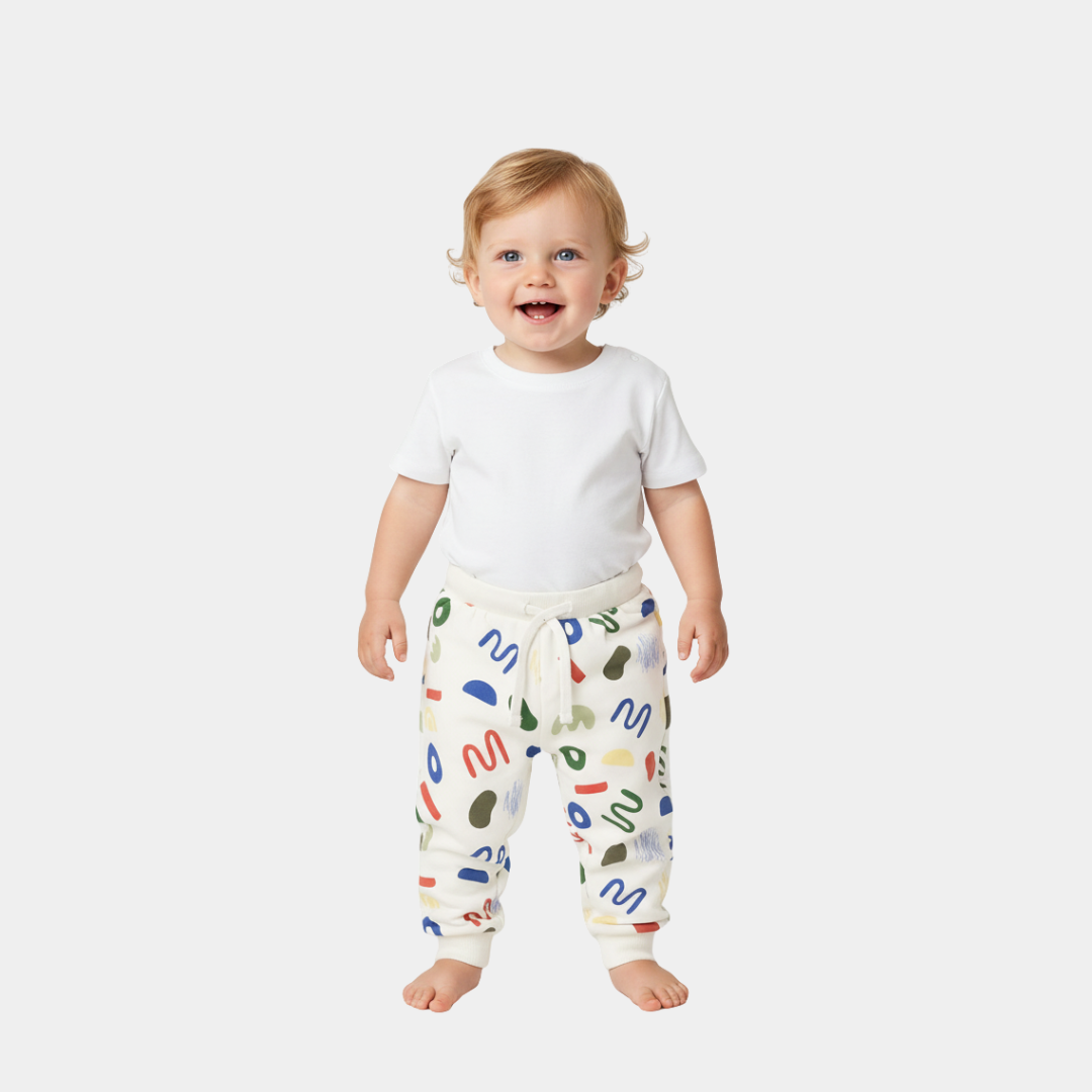 Colorful Abstract Print Jogger for Kids – Soft Cotton Trousers