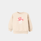 Girls Brushed Sweatshirt – Beige Mushroom Print