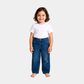 Girls High-Waist Wide-Leg Jeans - Dark Blue